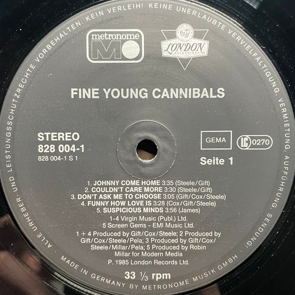 Fine Young Cannibals ‎– Fine Young Cannibals (Германия 1985г.)