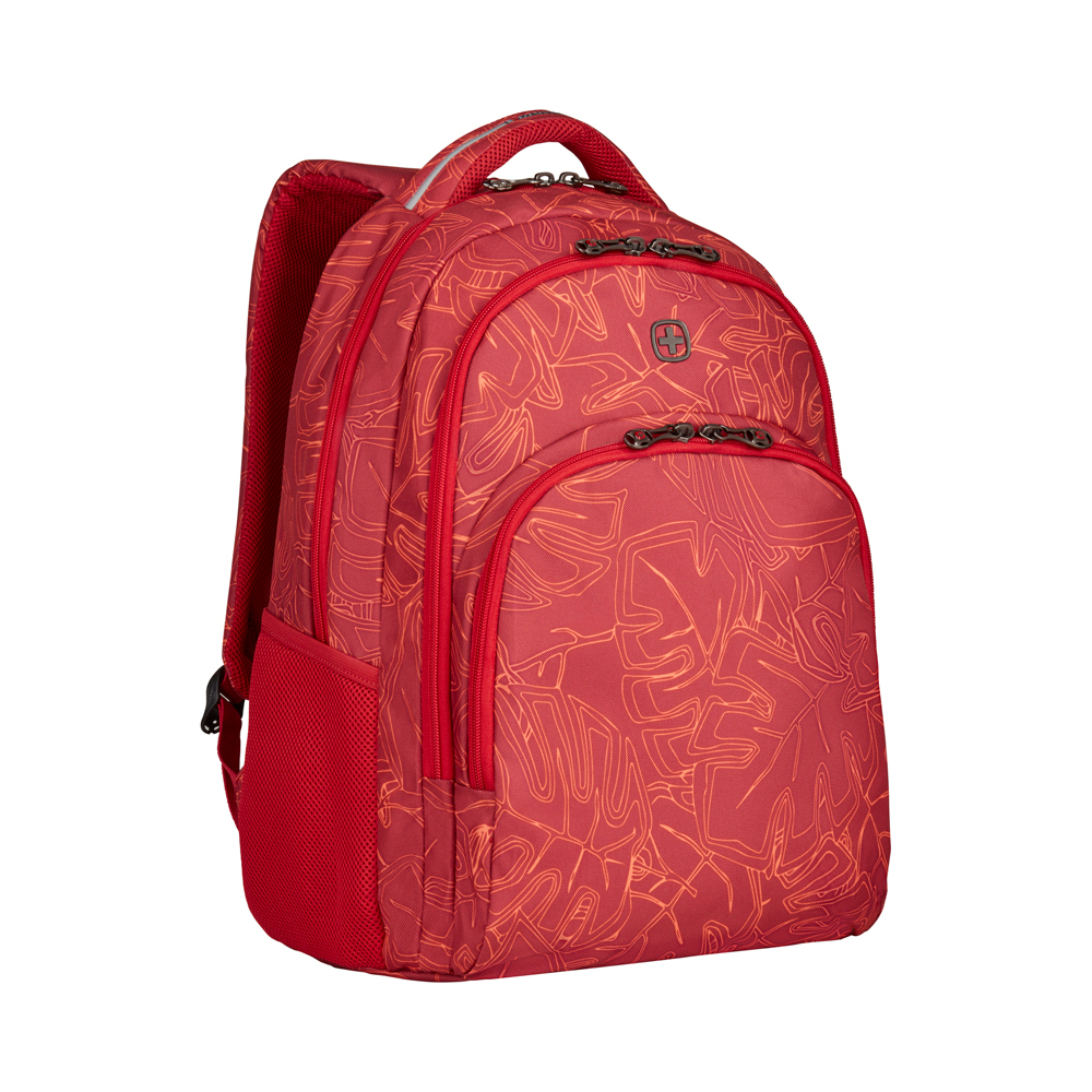 Фото рюкзак WENGER 16'' красный с рисунком полиэстер с гарантией