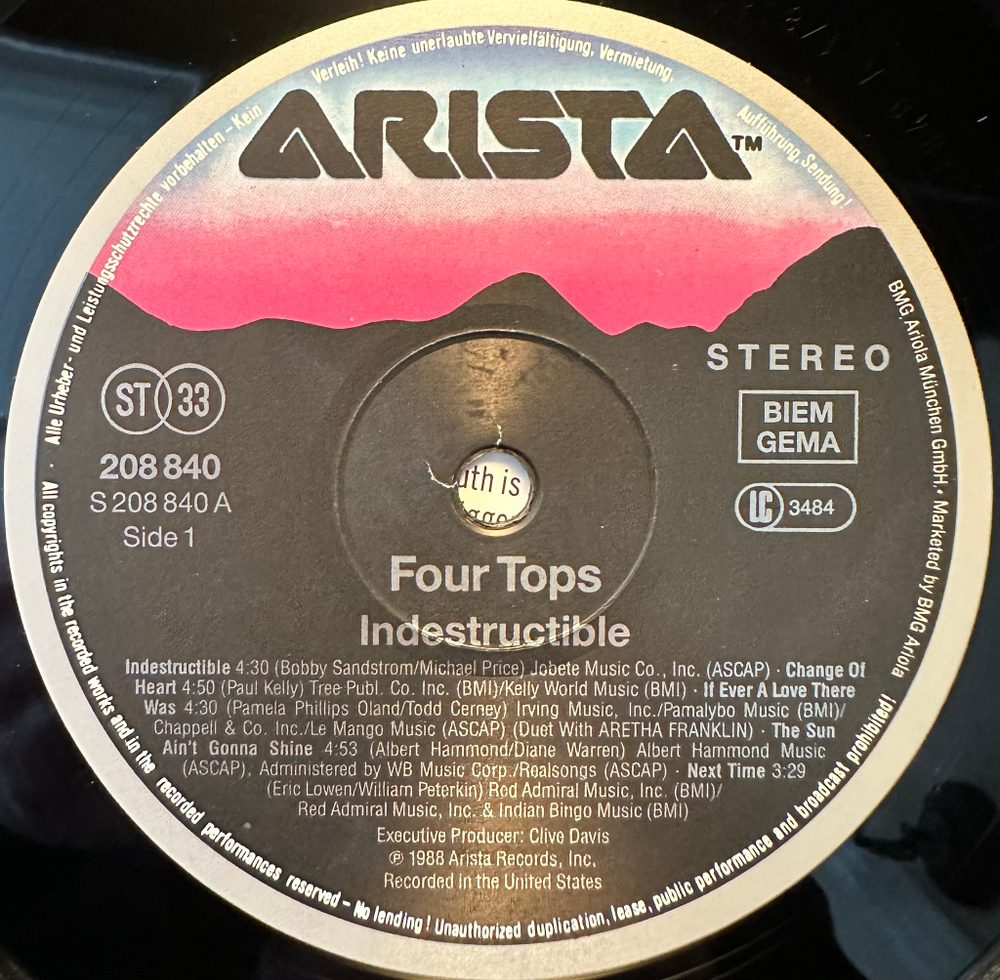 Four Tops - Indestructible (Германия 1988г.)