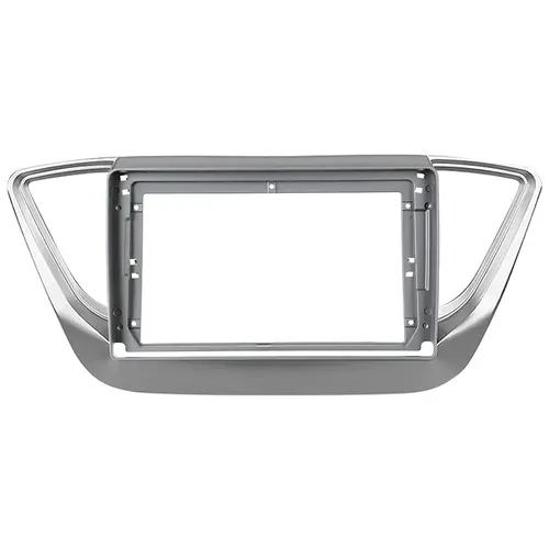 Комплект рамки с разъёмами 9" Hyundai Solaris 2 2017-2022, Solaris HS 2024+ (F1) (без нави) серебро (B)