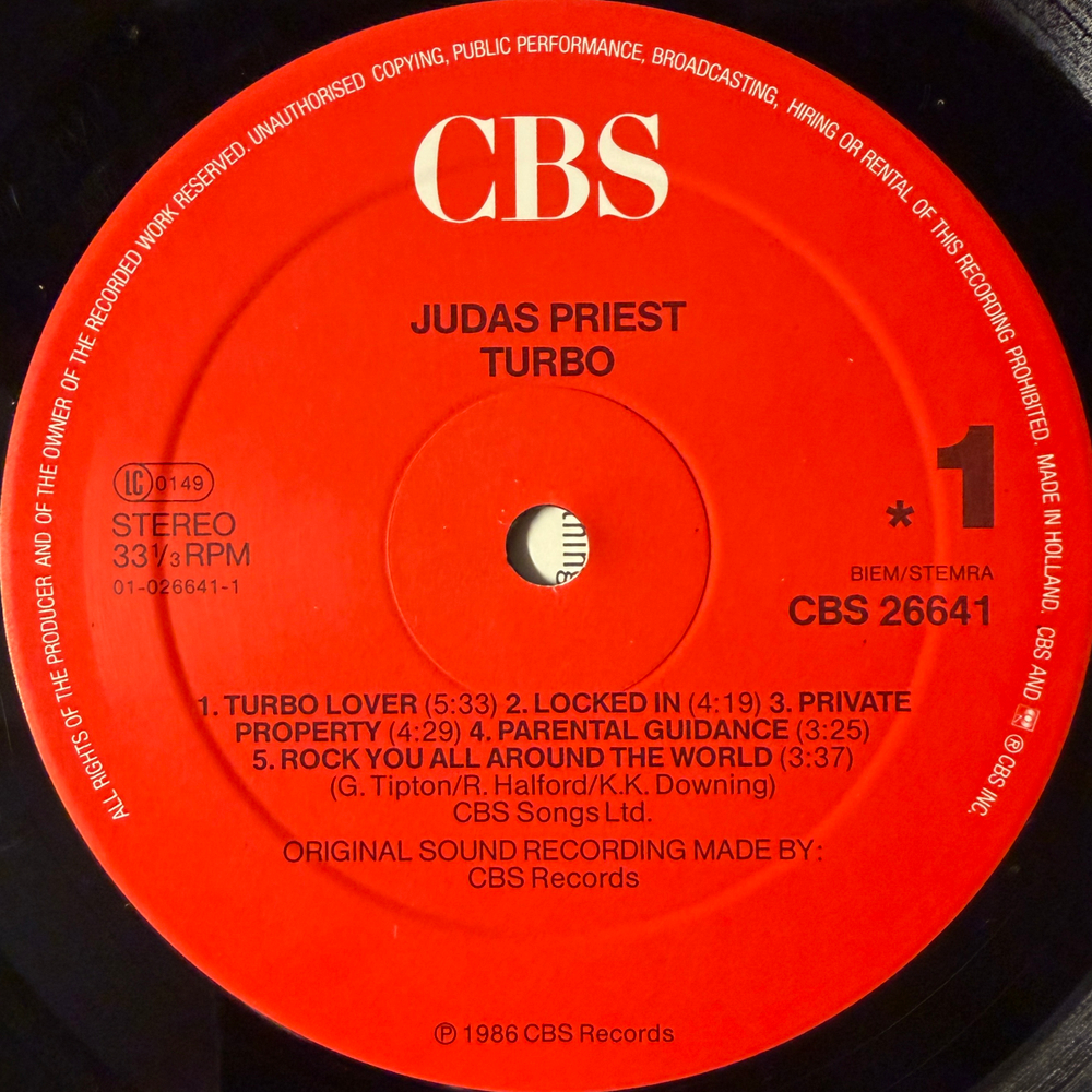 Judas Priest - Turbo (Голландия 1986г.)