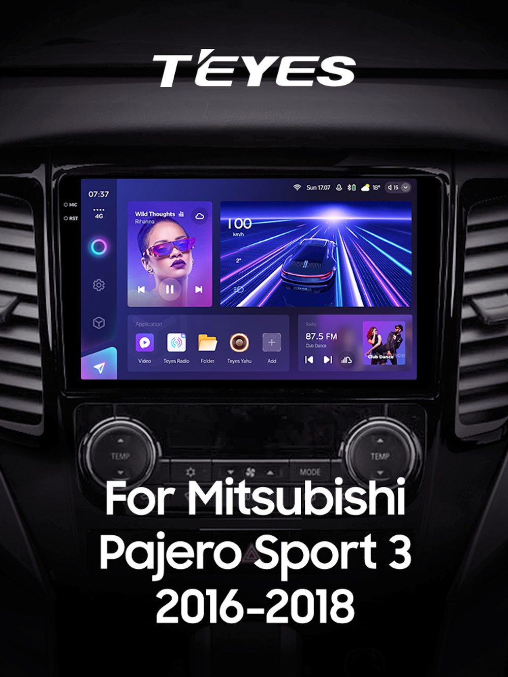 Teyes CC3 2K 9"для Mitsubishi Pajero Sport 3 2016-2018