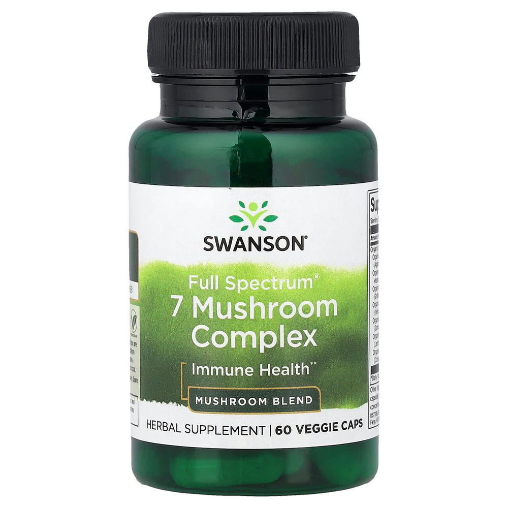 Swanson Vitamins, Full Spectrum®, комплекс из 7 грибов, 60 растительных капсул