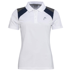 Женское поло Head Club 22 Tech W - white/dark blue