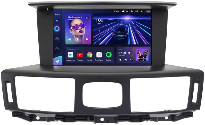 Магнитола для Infiniti Q70 M25 M37 2009-2016 - Teyes CC3-2K монитор 9.5" 2K QLED на Android 10, Быстрая, CarPlay, 4G SIM-слот