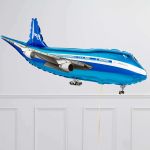 F Шар фигура Самолет (синий) 32"/81 см (БГ-18)