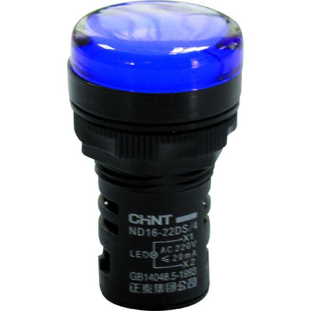 Индикатор ND16-22DS/4C компактный встроен. конденсатор IP65 AC 230В (R) син. CHINT 828164