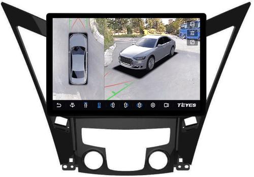 Магнитола для Hyundai Sonata 6 YF 2010-2013 (штатный усилитель) - Teyes CC3-2K-360 монитор 13" 2K QLED на Android 10, Быстрая, CarPlay, 4G SIM-слот, 4 камеры в комплекте