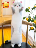 Мягкая игрушка Кот - батон, игрушка - обнимашка 110 см - Серый