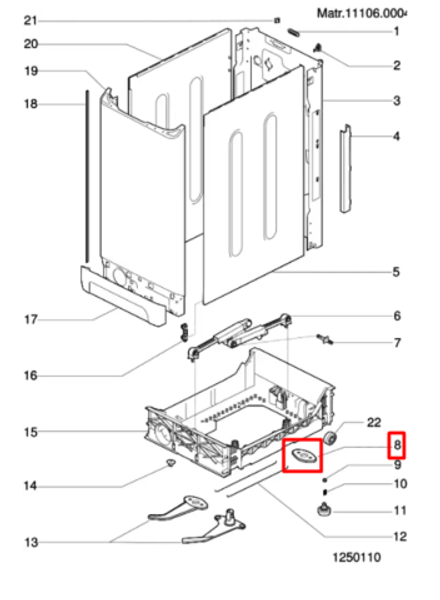Кулачок каретки TLPH2001 для Indesit/Ariston - 083792