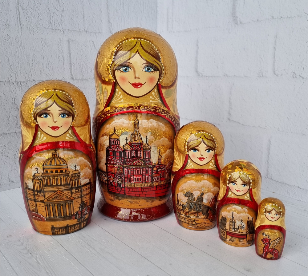Матрёшка "Виды города" 5мест