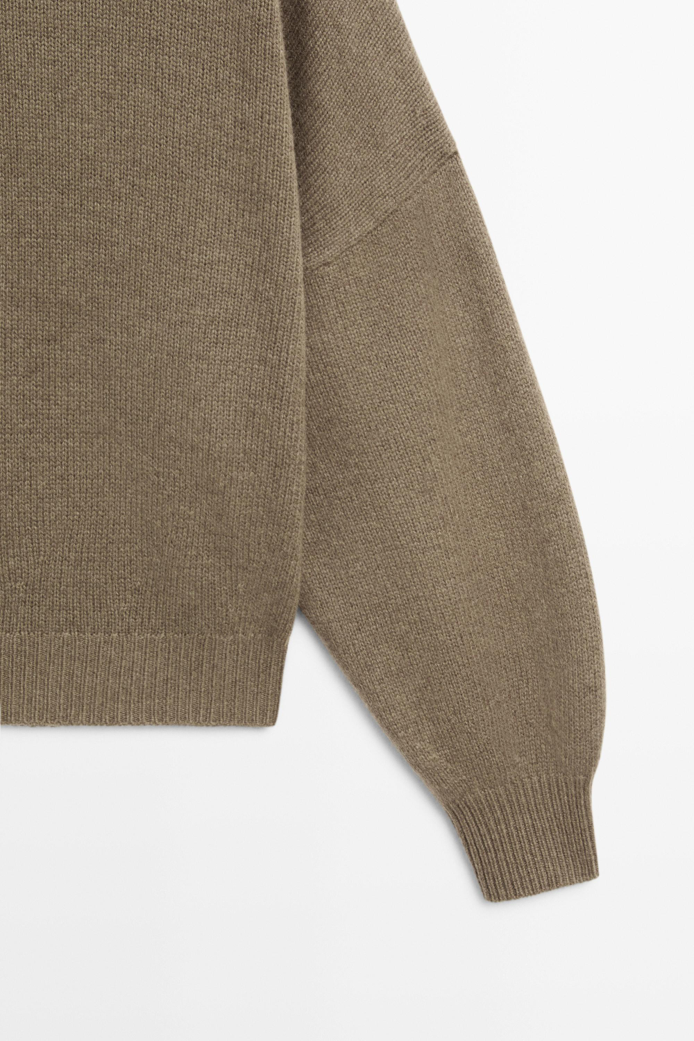 Massimo Dutti Свитер оверсайз из 100% шерсти, бежевый