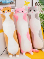 Мягкая игрушка Кот - батон, игрушка - обнимашка 110 см - Серый