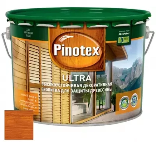 Пропитка декоративная для защиты древесины Pinotex Ultra AWB полуглянцевая орех