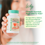 ChildLife Essentials, ДГК из водорослей с витамином А и лютеином, натуральные ягоды, 60 мягких таблеток