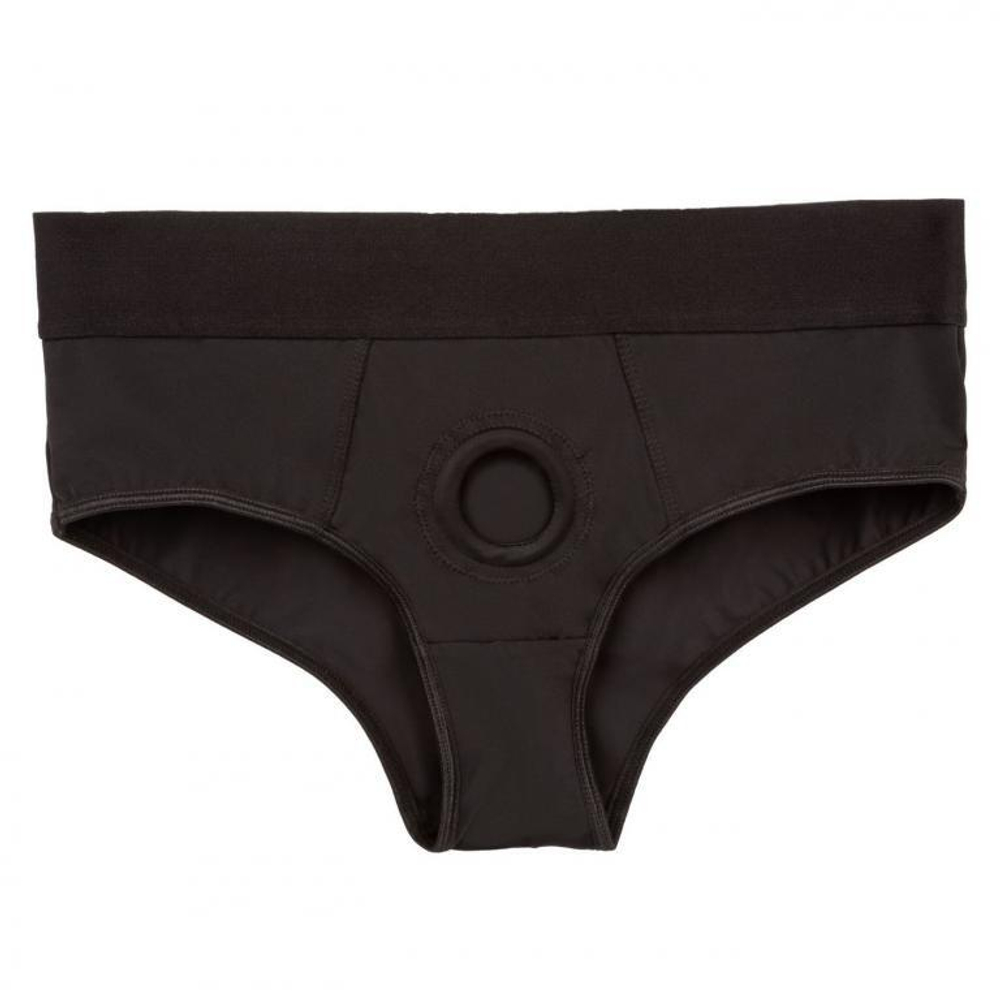 Черные трусы для страпона BACKLESS BRIEF HARNESS L/XL