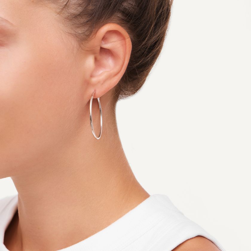 Серьги-конго Серебряные Широкие – 3.5 см