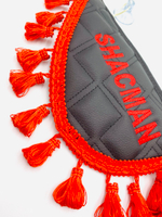 Вымпел тройной Shacman (экокожа, черный с красной вышивкой)