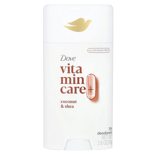 Dove, Vitamin Care + дезодорант, кокос и ши, 74 г (2,6 унции)
