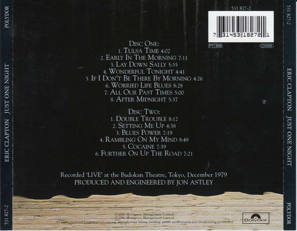 Eric Clapton / Just One Night (2CD)