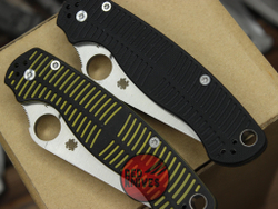 Нож Spyderco ParaMilitary 2 Salt DROP - расцветка пчела, клинок дроп поинт