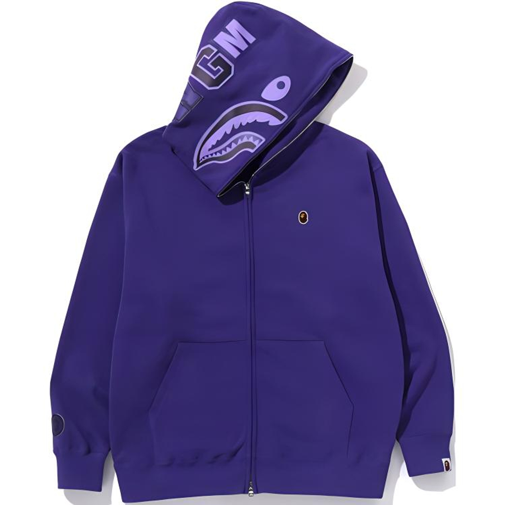 A Bathing Ape Bathing Ape Shark Hooded Zip Up Свитшот фиолетовый