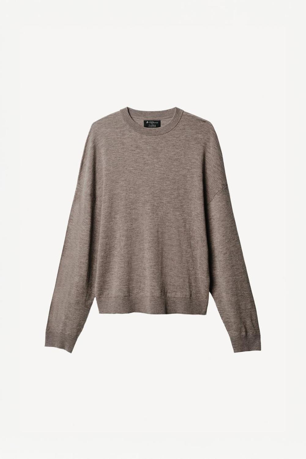 ZARA X WILLY CHAVARRIA СВИТЕР ИЗ СМЕСОВОЙ ШЕРСТИ, СЕРО-КОРИЧНЕВЫЙ