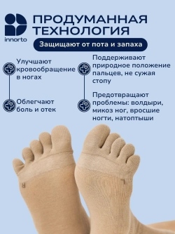 Носки с пальцами дышащие