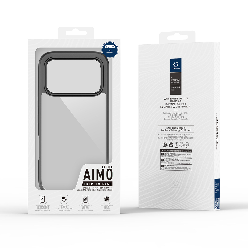 Чехол прозрачный с черными рамками для смартфона Honor 600 и 600 Pro, серия Aimo Series от Dux Ducis