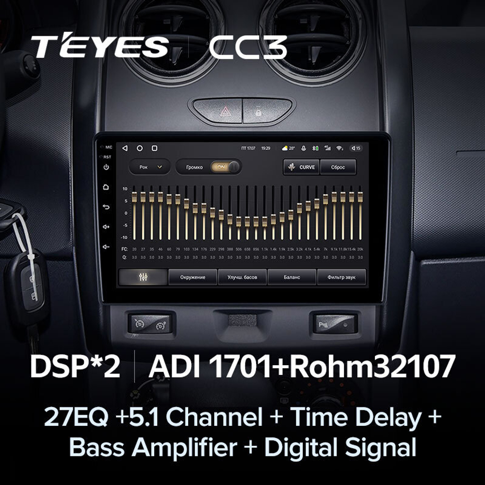 Teyes CC3 9" для Renault Duster, Lada Largus 2015-2021