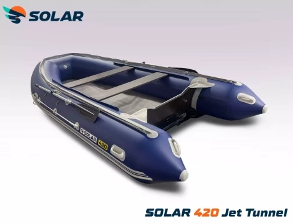 Лодка надувная моторная solar-420 jet tunnel