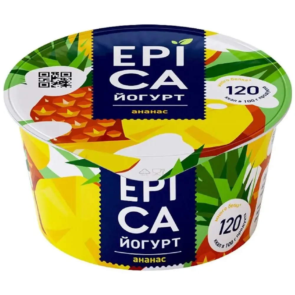Йогурт Эпика 4,8% 130г с ананасом, шт