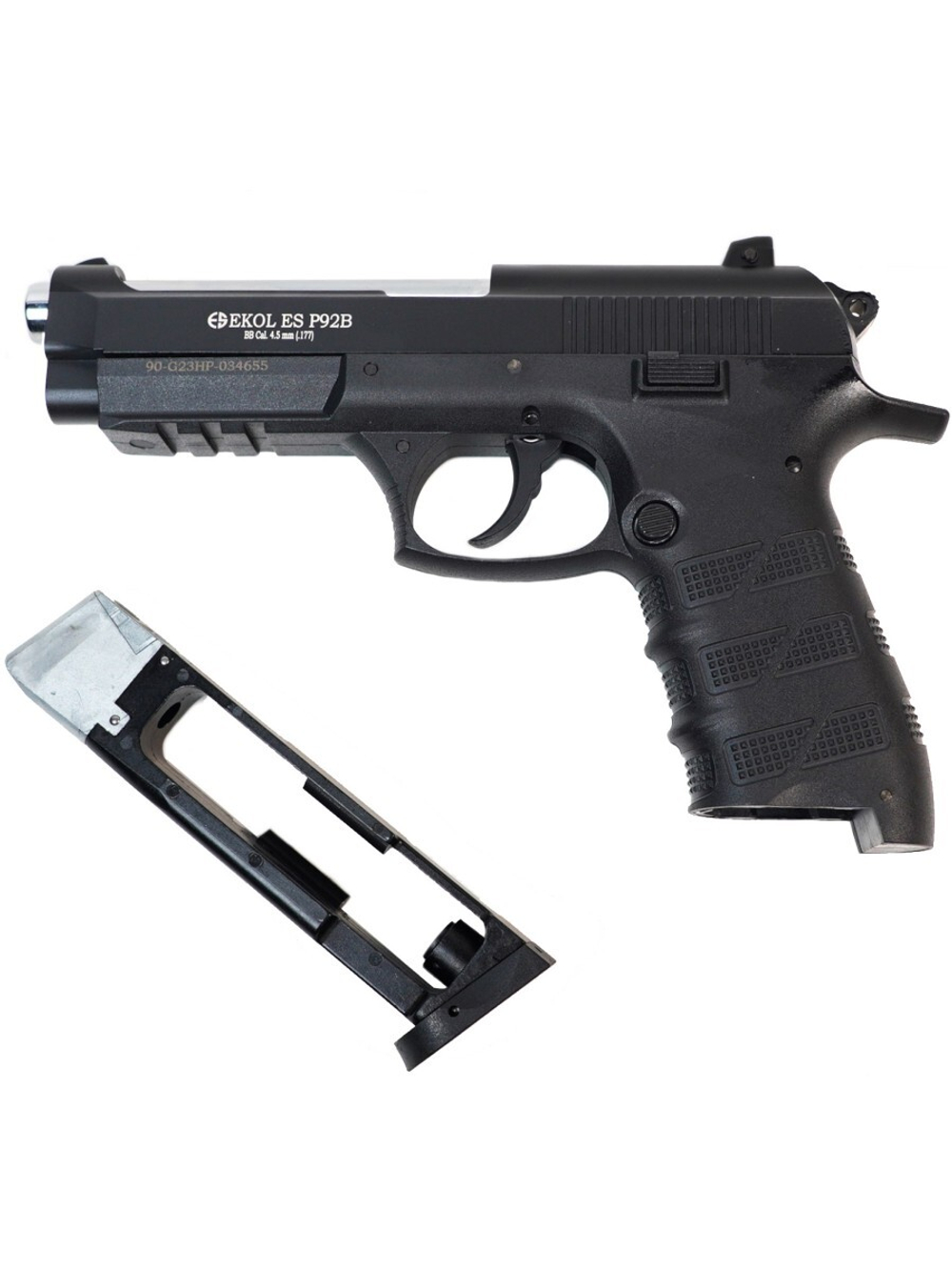 Пистолет пневматический EKOL ES P92 Blowback Black (металл) 4,5 мм