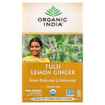 Organic India, чай тулси с лимоном и имбирем, без кофеина, 18 пакетиков для заваривания, 36 г (1,27 унции)