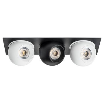 Комплект из светильников и рамки 3*LED 27W 4000K i537647464 чёрный/белый InteroBall Lightstar