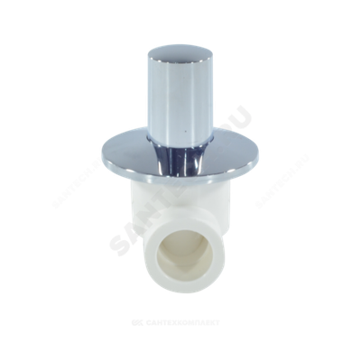 Клапан (вентиль) PP-R запорный белый хромированный Дн 25 Ру25 VALFEX 11154025