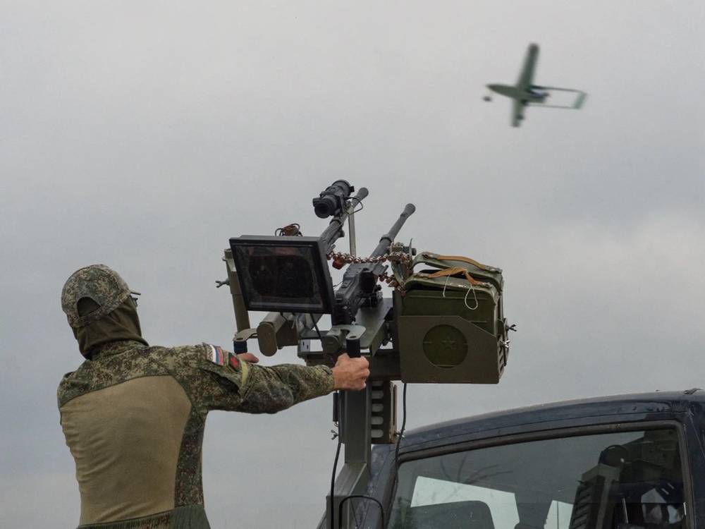Турель для 4 автоматов АК против FPV-дронов, Система защиты от беспилотников (БПЛА), BRT