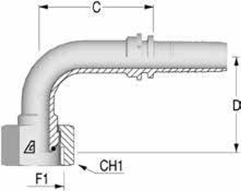 Фитинг DN 10 BSP (Г) 3/8 (90)