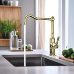 Смеситель для кухни Aquatek Классик AQ1580PG Полированное золото