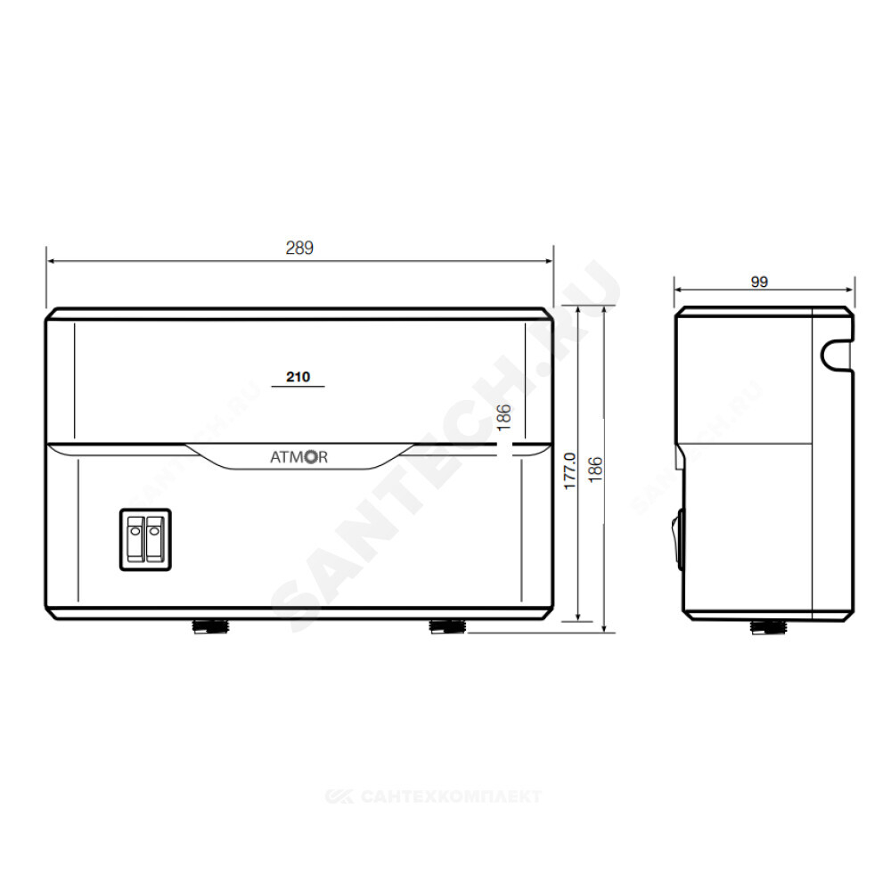 Водонагреватель электрический проточный LIBERTY 5 KW SHOWER душ Atmor 3520244
