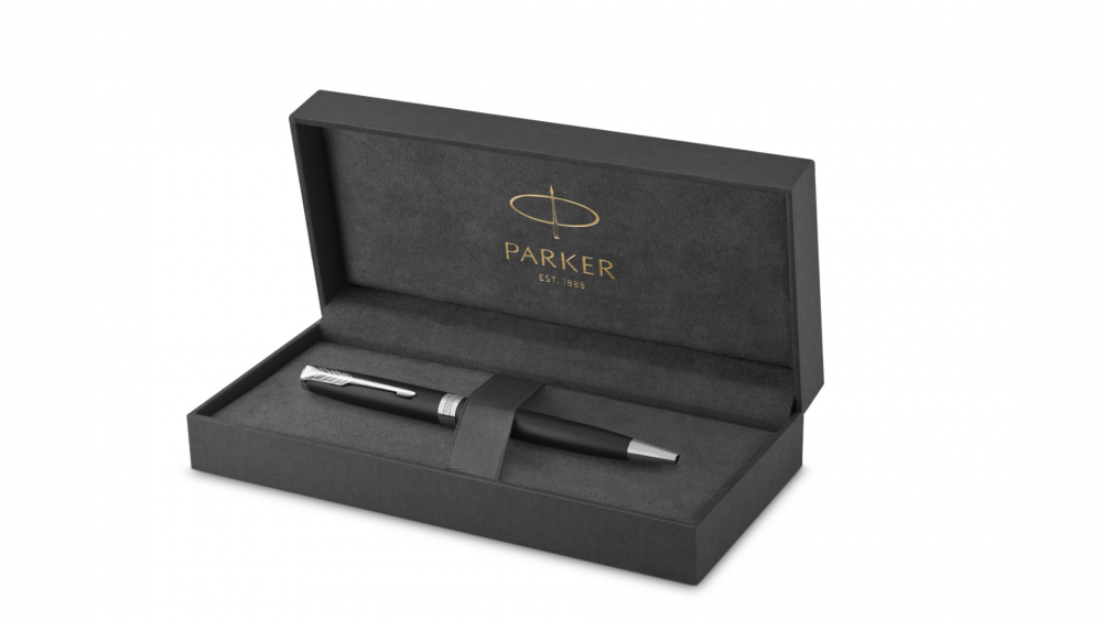 Шариковая ручка Parker Sonnet 1931524, Matte Black CT, стержень: M, цвет чернил: black , в подарочной упаковке