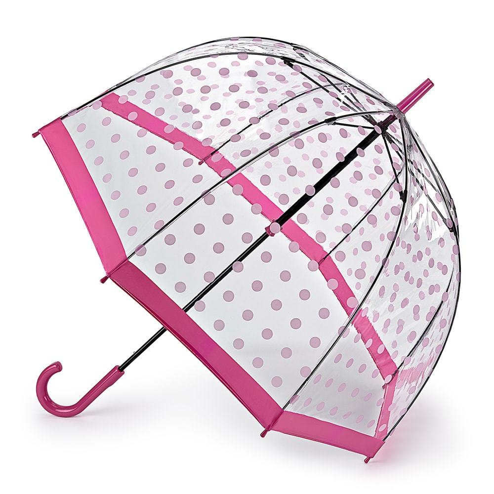 Fulton Pink Polka Dot прозрачный зонт-трость