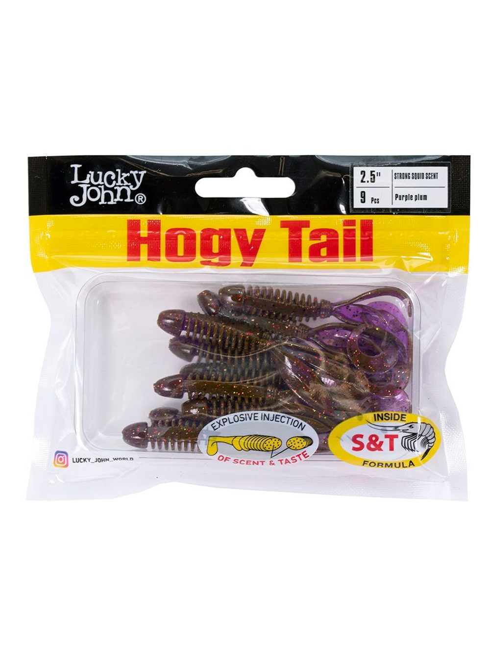 Твистеры съедобные искусственные LJ Pro Series Hogy Tail 2,5in (06.35)/S19 9 шт. в упак.