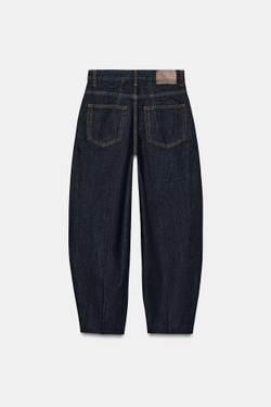 ZARA ДЖИНСЫ TAPERED С ВЫСОКОЙ ПОСАДКОЙ — ZW COLLECTION, СИНИЙ