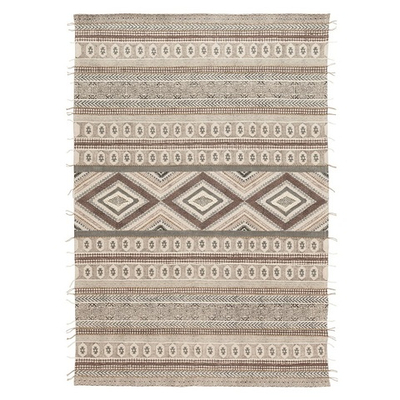 Ковер из хлопка, шерсти и джута с геометрическим орнаментом из коллекции ethnic, 120х180 см