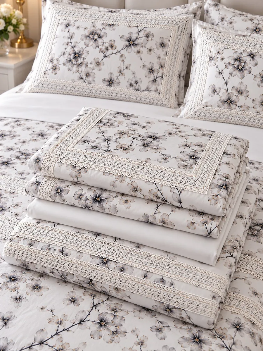 Gelin Home КПБ 6 пр. EBRU серый цвет пододеяльник 200*220, простынь 240*260, наволочки 50*70 2шт, декоративные наволочки 50*70 2шт GLNN546 — фото 5