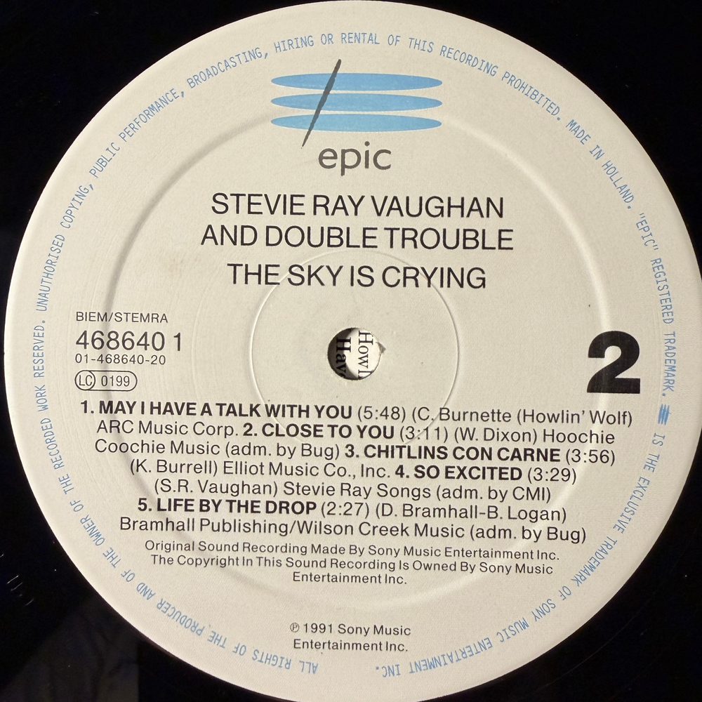 Stevie Ray Vaughan And Double Trouble - The Sky Is Crying (Голландия 1991г.)