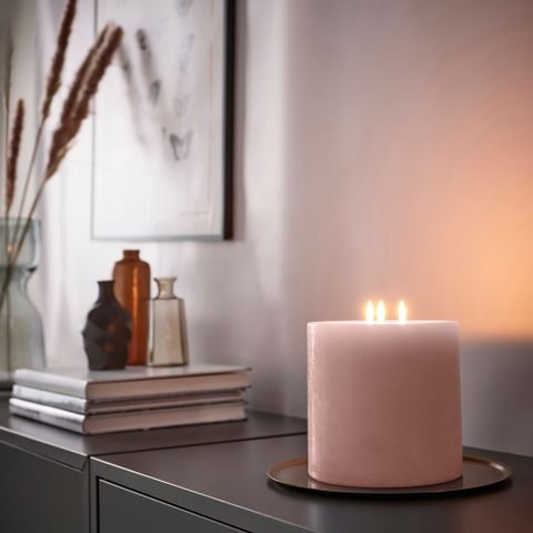 Свеча IKEA GRANSSKOG (ГРЕНССКОГ), Бледно-розовый, 50 часов