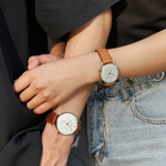 ZEPPELIN Roman Collection Quartz Movement Unisex Watch 41mm White Dial Stainless Steel Case Leather Strap