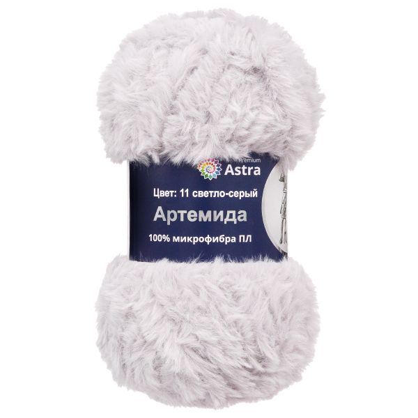 Пряжа Astra Premium (Астра Премиум) Артемида / уп.3 мот. по 100 г, 60 м, 11 светло-серый